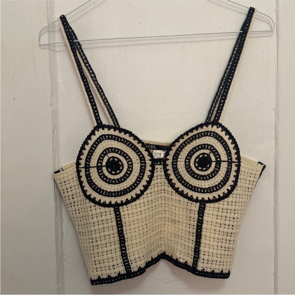 Zara NWOT Crochet Crop Top